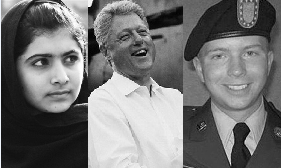 Malala, Bill Clinton, Bradley Manning
