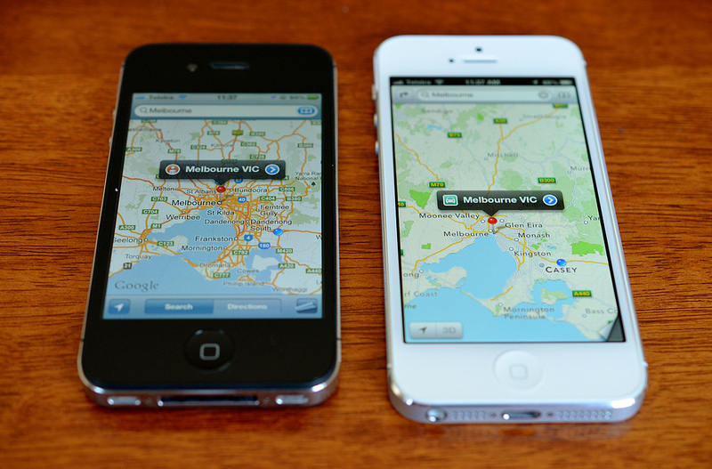 Google Maps vs. Apple Maps. Foto Flickr