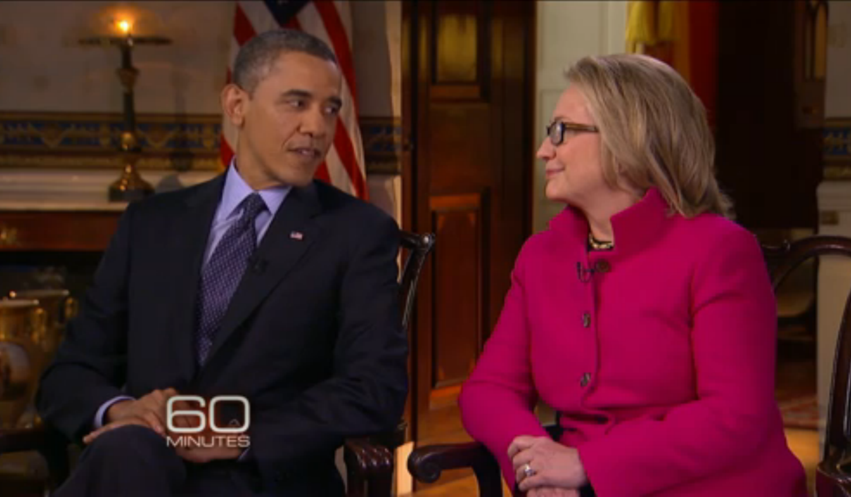 Barack Obama y Hillary Clinton durante la entrevista en 60 Minutes