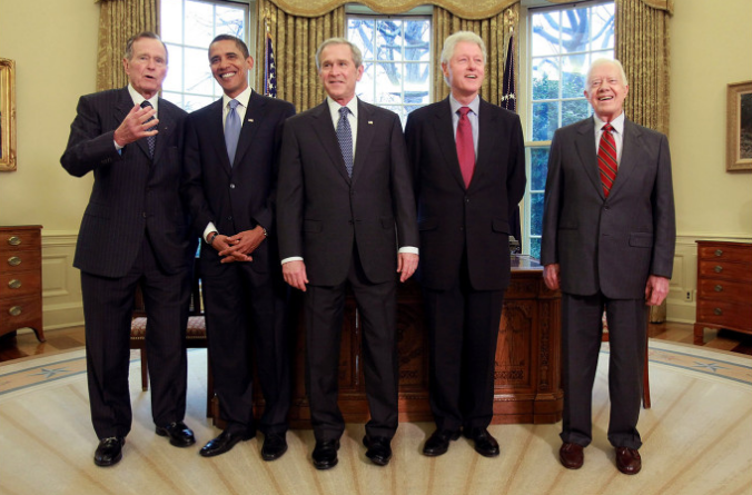Foto de archivo: Obama y los ex presidentes de EEUU en enero de 2009. Fuente: TIME