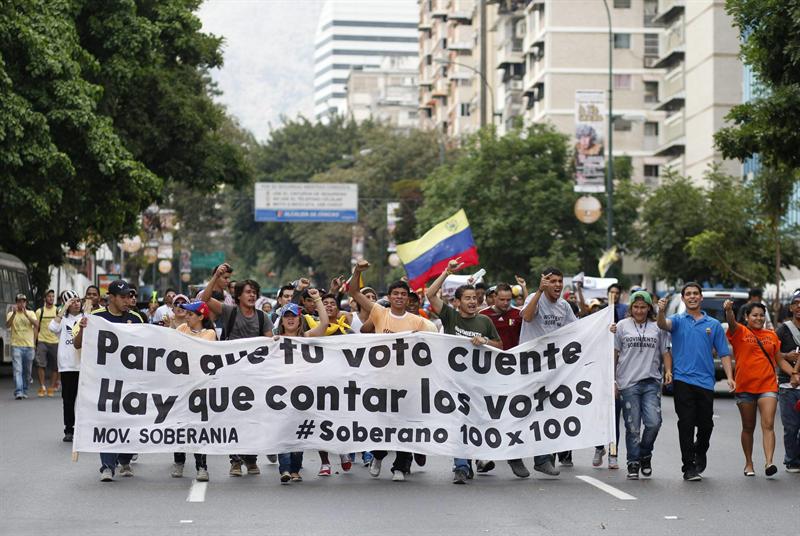 Protesta en Caracas. Foto EFE