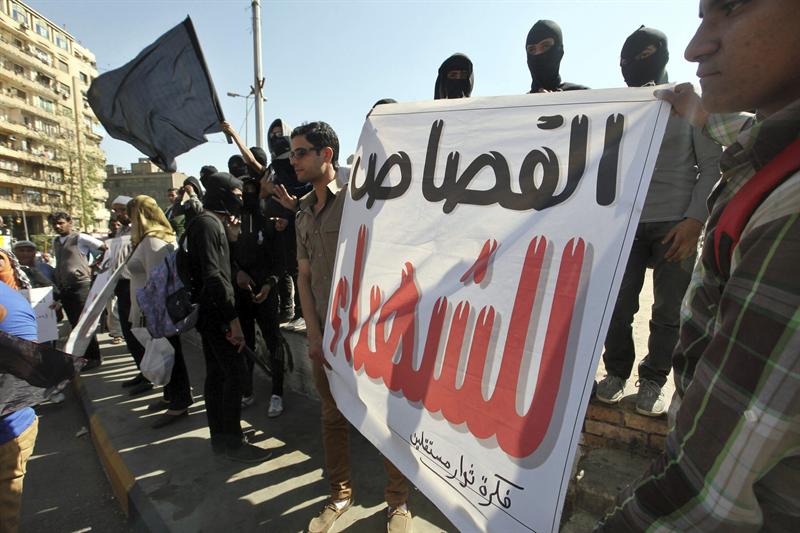 Protesta en contra de los Hermanos Musulmanes en Egipto. Foto EFE