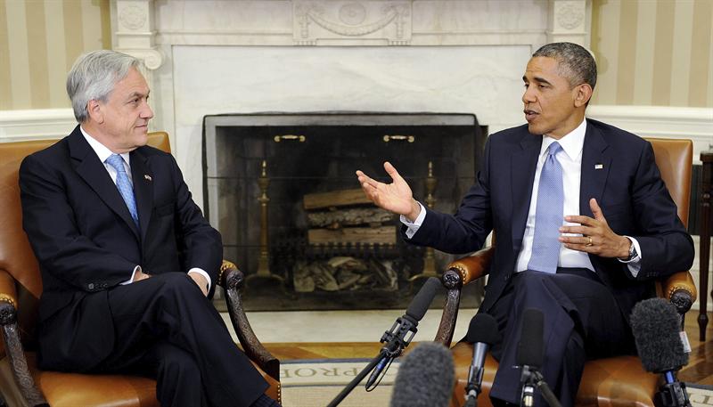 Sebastián Piñera y Barack Obama. Foto EFE