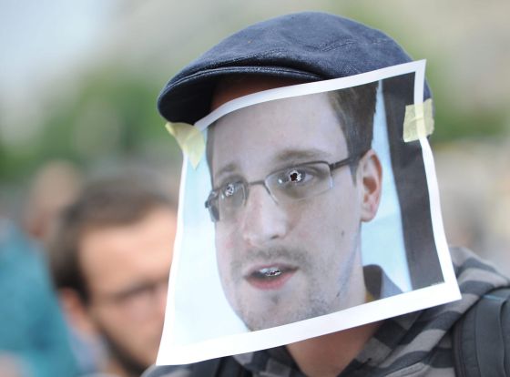 Protesta a favor de Edward Snowden. Foto El Pais